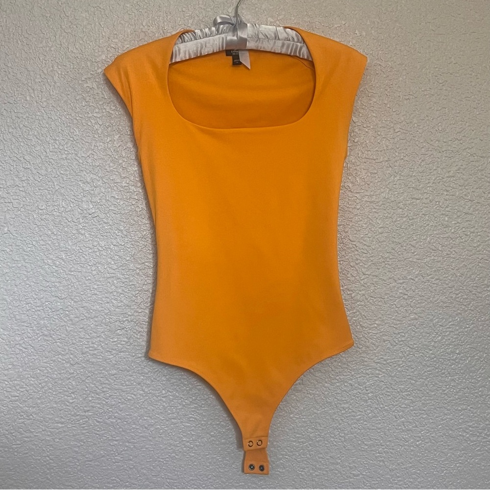 Express body contour Vibrant Golden Yellow/Orange Bodysuit buttery soft size XS